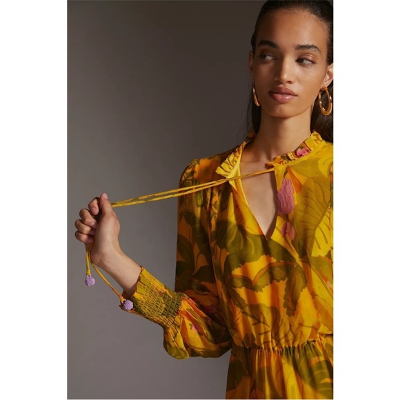 ๐๐ Farm Rio x Anthropologie Printed Midi Dress / Size S - Picture 3 of 10